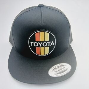 Toyota Patch Black Flat Bill Mesh Snapback Hat
